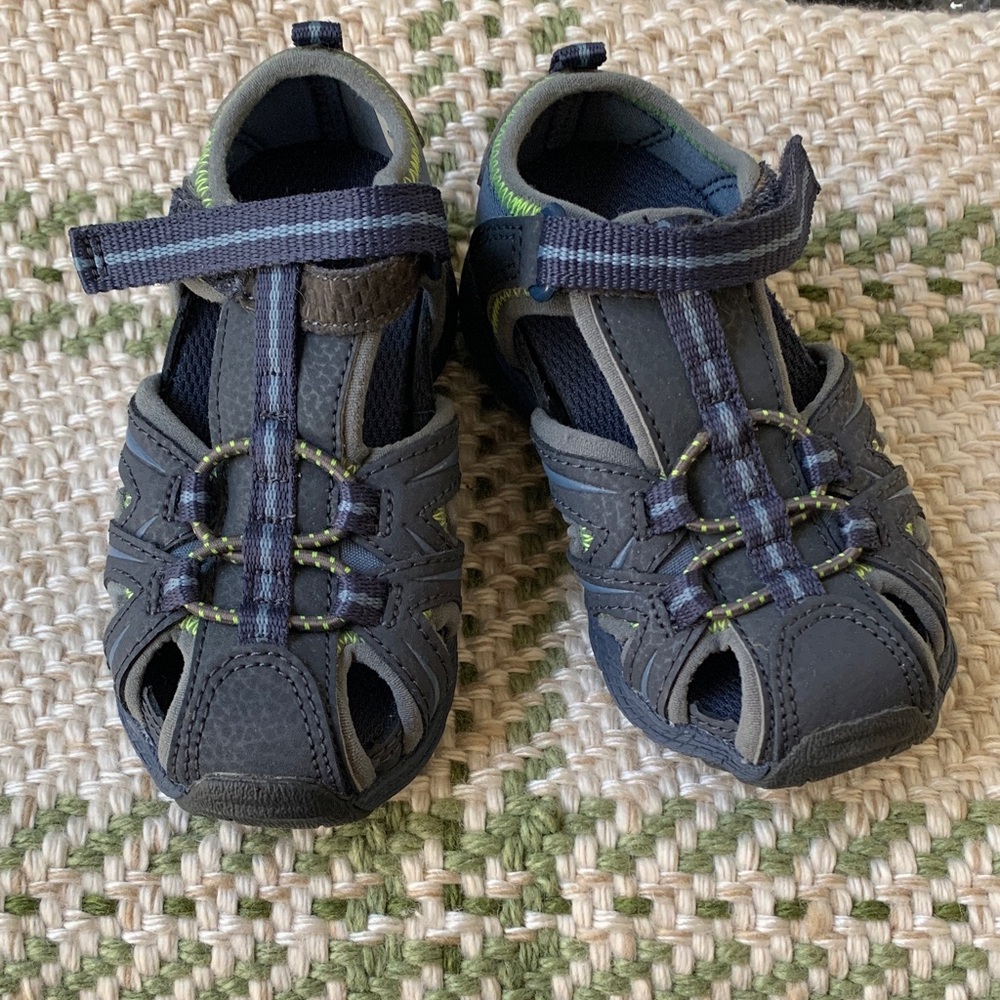 Merrell Kids' Hydro Hiker SJ Sandals - Dark Blue and Lime. (Toddler size)